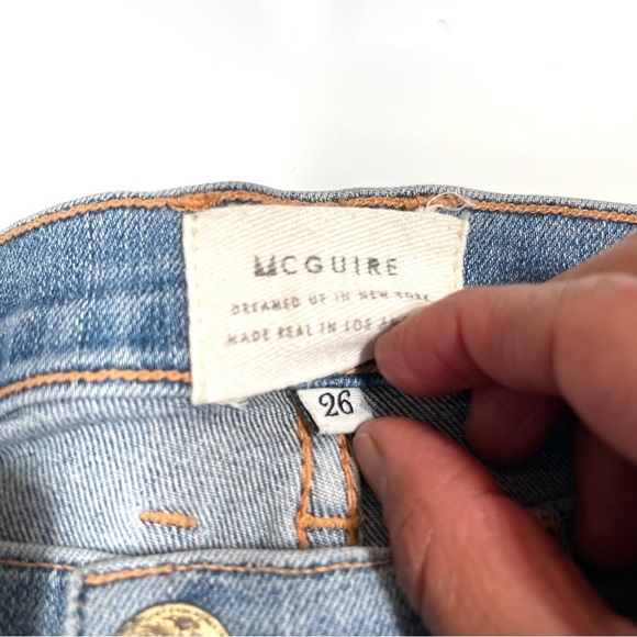 MCGUIRE Jeans Bessette Cropped Wide Leg Culotte Jean size 26 Blue - Picture 7 of 10